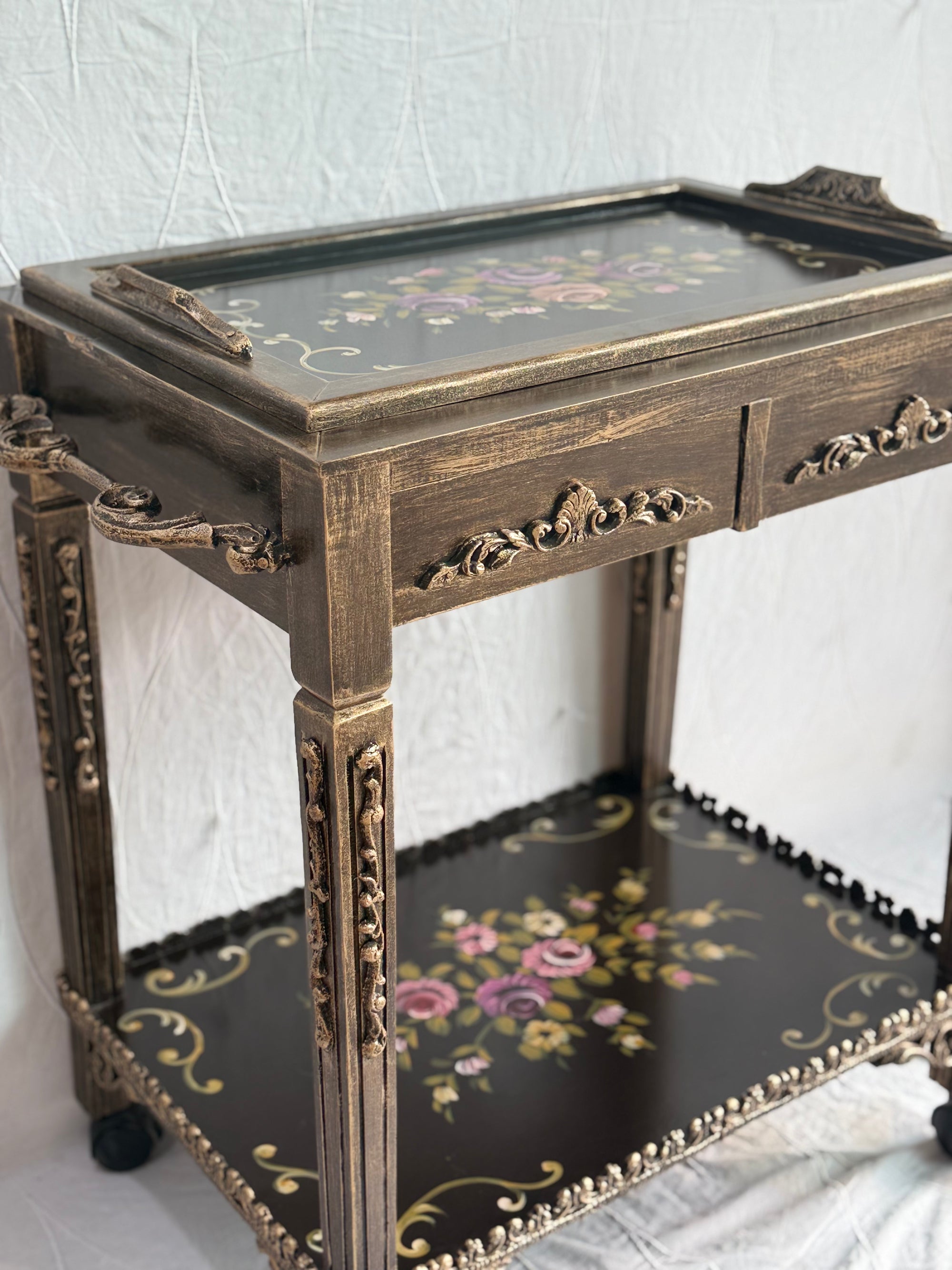 Hand painted tea trolly