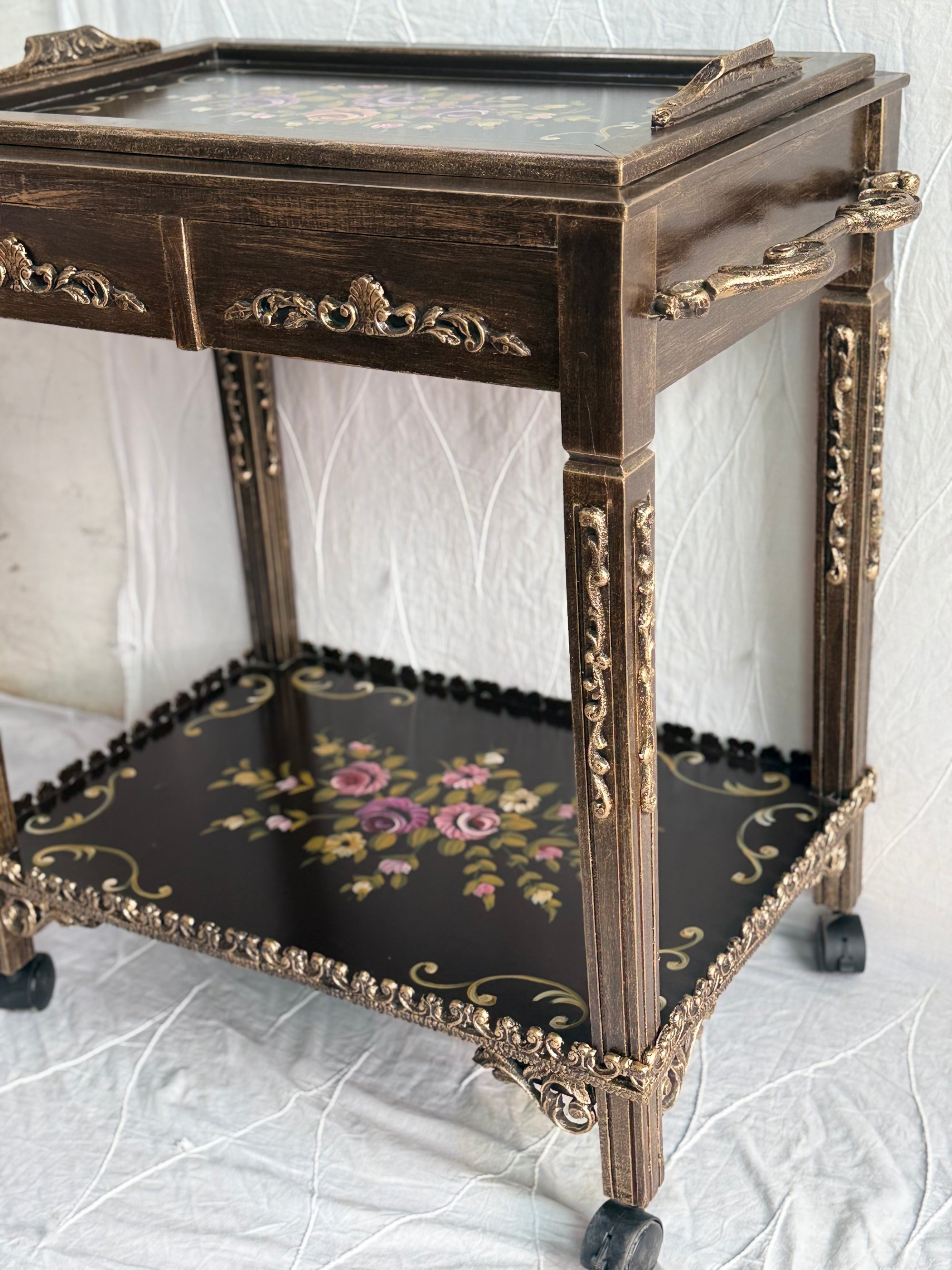 Hand painted tea trolly