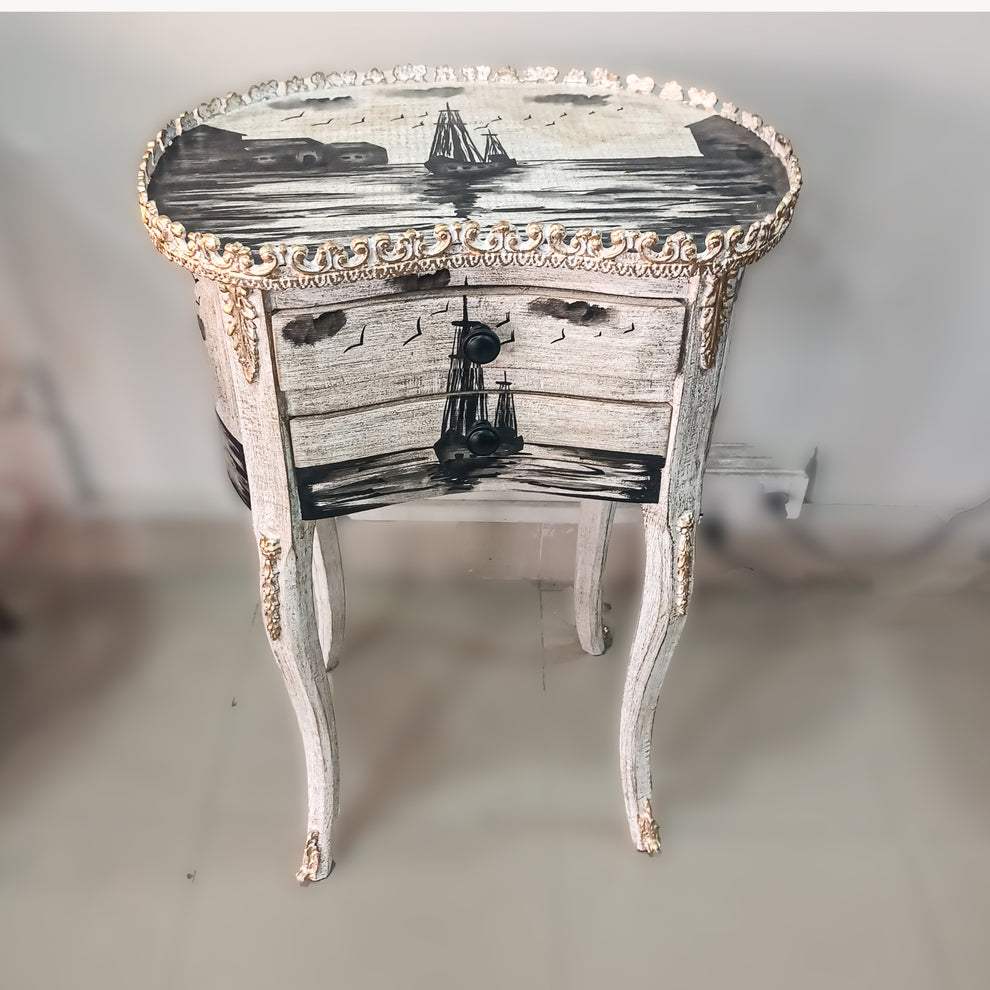 Oval side table