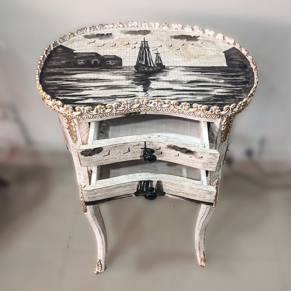 Oval side table